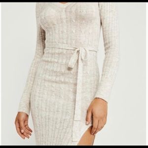 Abercrombie & Fitch knitted midi sweater dress with tie waist belt